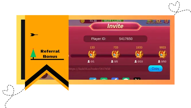 referral bonus in lucky33